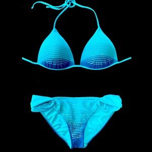 Blue Ombré Sequined Bikini Size Large